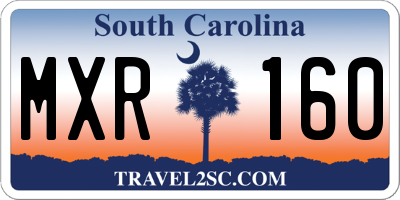 SC license plate MXR160