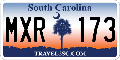 SC license plate MXR173
