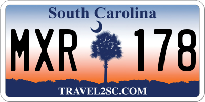 SC license plate MXR178
