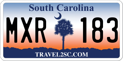 SC license plate MXR183