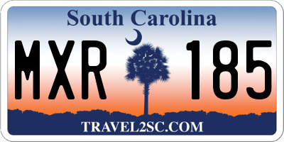 SC license plate MXR185