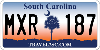 SC license plate MXR187