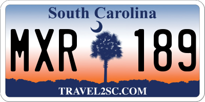 SC license plate MXR189