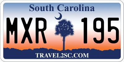 SC license plate MXR195