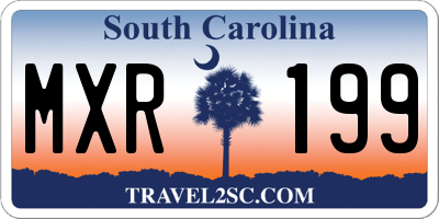 SC license plate MXR199