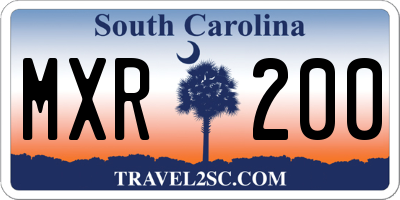 SC license plate MXR200