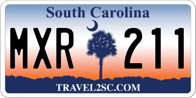SC license plate MXR211