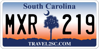 SC license plate MXR219