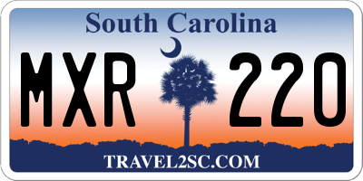 SC license plate MXR220