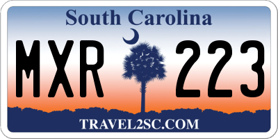 SC license plate MXR223