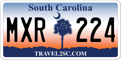 SC license plate MXR224