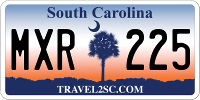 SC license plate MXR225