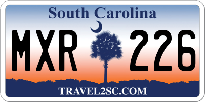 SC license plate MXR226