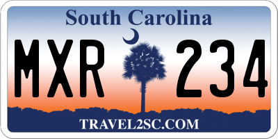 SC license plate MXR234