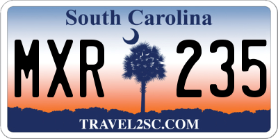 SC license plate MXR235