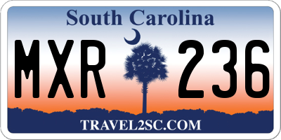 SC license plate MXR236