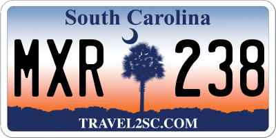 SC license plate MXR238