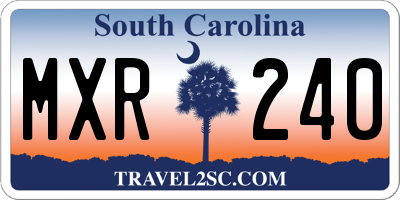 SC license plate MXR240