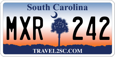 SC license plate MXR242