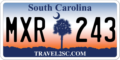 SC license plate MXR243
