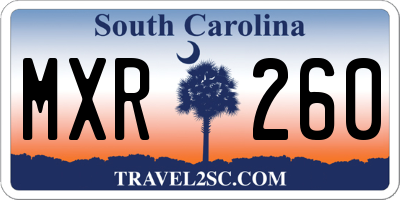 SC license plate MXR260