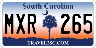 SC license plate MXR265