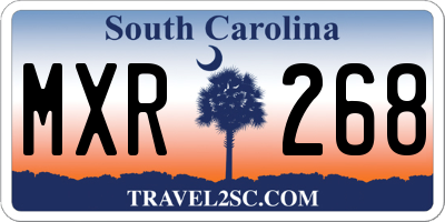SC license plate MXR268