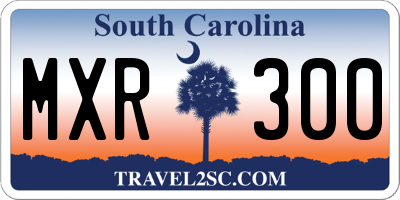 SC license plate MXR300