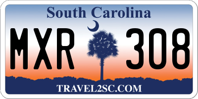 SC license plate MXR308