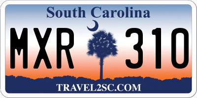 SC license plate MXR310