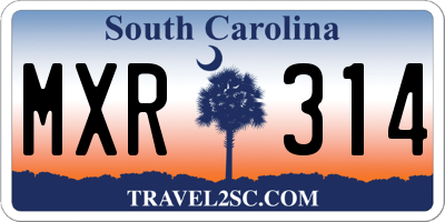 SC license plate MXR314