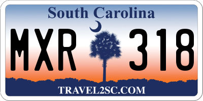 SC license plate MXR318