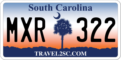 SC license plate MXR322