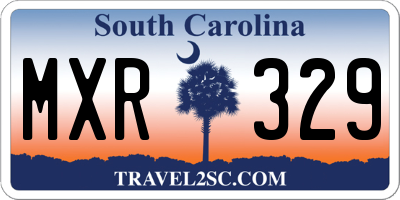 SC license plate MXR329