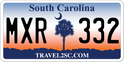 SC license plate MXR332