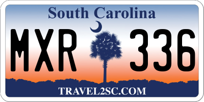 SC license plate MXR336