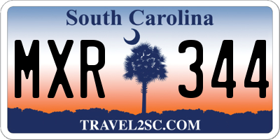 SC license plate MXR344