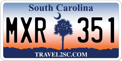 SC license plate MXR351