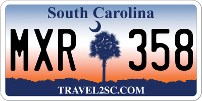 SC license plate MXR358