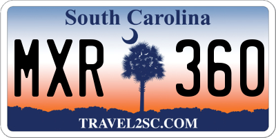 SC license plate MXR360