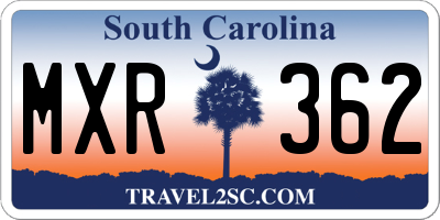 SC license plate MXR362