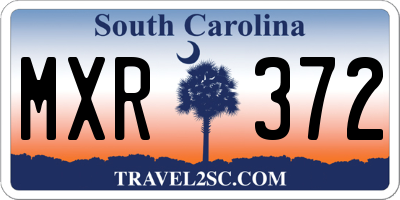 SC license plate MXR372