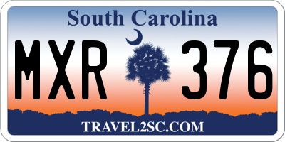 SC license plate MXR376