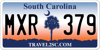 SC license plate MXR379