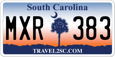 SC license plate MXR383