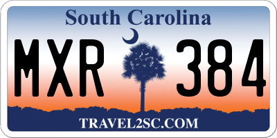 SC license plate MXR384