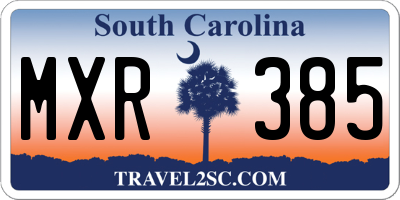 SC license plate MXR385