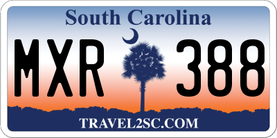SC license plate MXR388