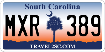 SC license plate MXR389