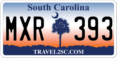 SC license plate MXR393